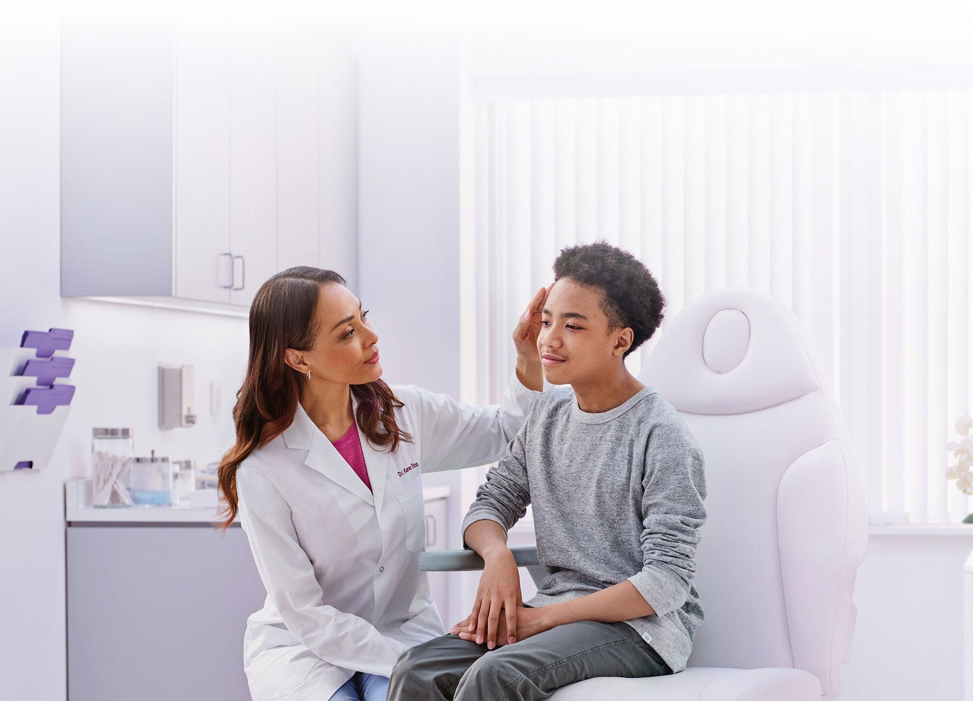 A young man being examined by a doctor